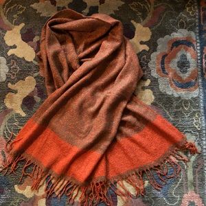 Soft Sage & Orange Scarf